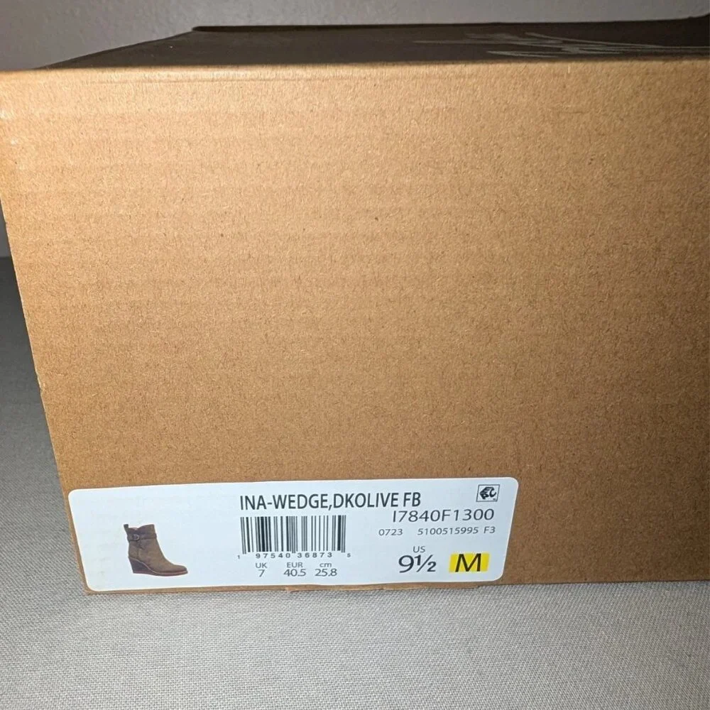 ZODIAC Womens Ina Wedge Buckle Ankle Bootie Olive Green Microfiber 9.5 M - Picture 11 of 11